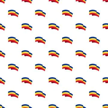 Romania national flag pattern creating a repeating textile background Stock Illustration