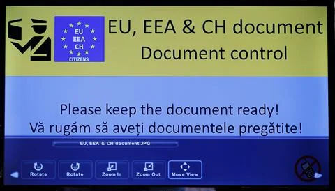 Romania operationalises the EES border control system at Henri Coanda Internatio Stock Photos
