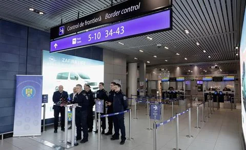 Romania operationalises the EES border control system at Henri Coanda Internatio Stock Photos