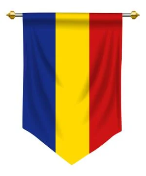 Romania Pennant Stock Illustration