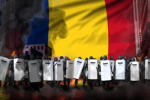 Romania protest fighting concept Stock Illustration