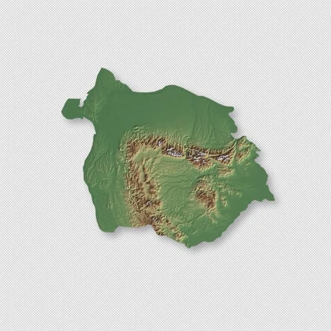 Romania Rotating 3D Relief Map Seamless Loop, Alpha Channel 4K 스톡 동영상 340703181
