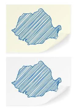 Romania scribble map Illustrazione stock