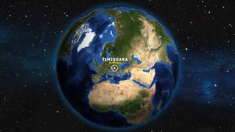 ROMANIA TIMISOARA ZOOM IN FROM SPACE Stock Footage 115839589