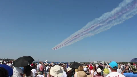 Romania: Turkish Stars perform at Bucharest International Air Show Stockbeeldmateriaal 343990144