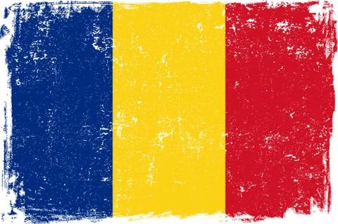 Romania Vector Flag on White Stock Illustration