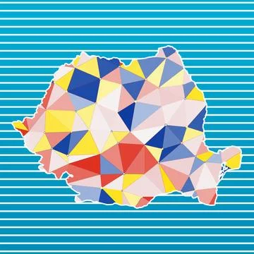 Romania vector illustration. Romania design on gradient stripes background... 스톡 일러스트