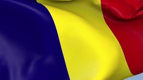 Romania Waving Flag Background Loop Stock Footage 64214478