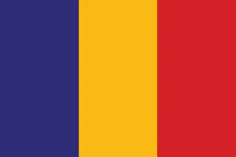 Romania waving flag pattern background. Realistic national flag design. Abs.. Stock Illustration