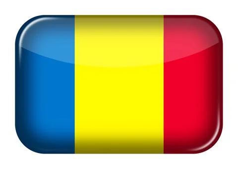 Romania web icon rectangle button with clipping path 3d illustration イラスト素材
