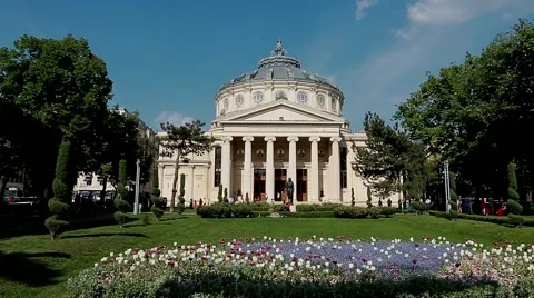 Romanian athaeneum Stock Footage 49493622