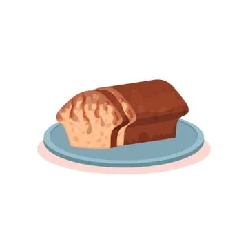 Romanian cozonac easter bread on a plate Bulgarian cuisine national food dish 스톡 일러스트