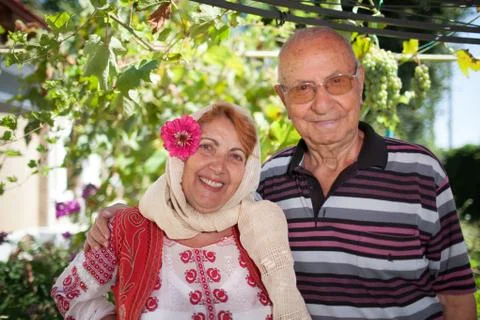 Romanian Elder Couple Stock Photos