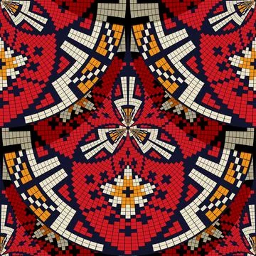 Romanian embroidery seamless pattern Illustrazione stock