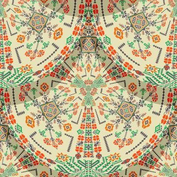 Romanian embroidery seamless pattern Stock Illustration