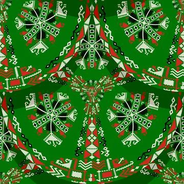 Romanian embroidery seamless pattern vector design 스톡 일러스트