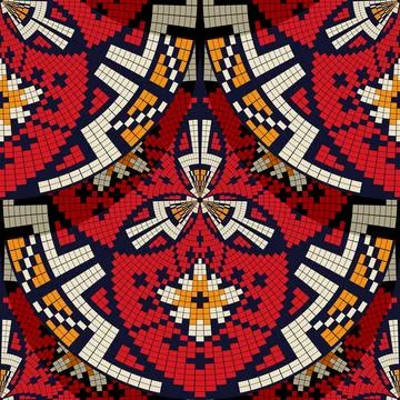 Romanian embroidery seamless pattern vector design 스톡 일러스트