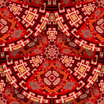 Romanian embroidery seamless pattern vector design 스톡 일러스트