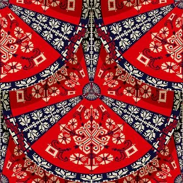 Romanian embroidery seamless pattern vector design Illustrazione stock