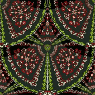 Romanian embroidery seamless pattern vector design 스톡 일러스트