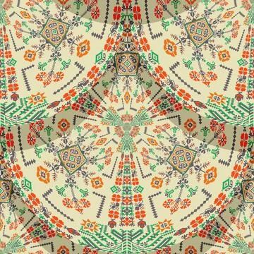 Romanian embroidery seamless pattern vector design 스톡 일러스트