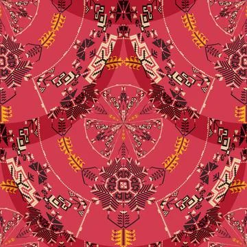 Romanian embroidery seamless pattern vector design 스톡 일러스트