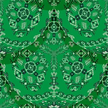 Romanian embroidery seamless pattern vector design 스톡 일러스트