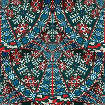 Romanian embroidery seamless pattern vector design 스톡 일러스트