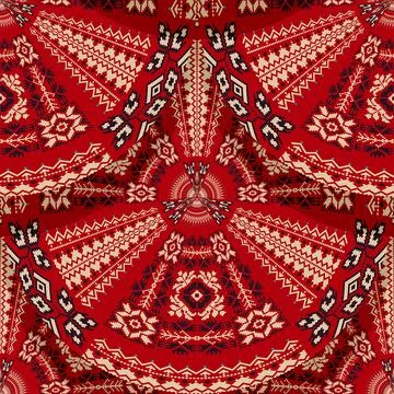 Romanian embroidery seamless pattern vector design 스톡 일러스트