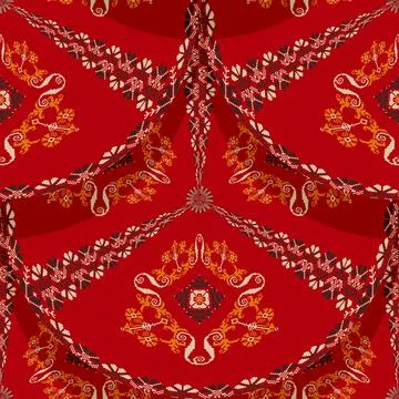 Romanian embroidery seamless pattern vector design 스톡 일러스트