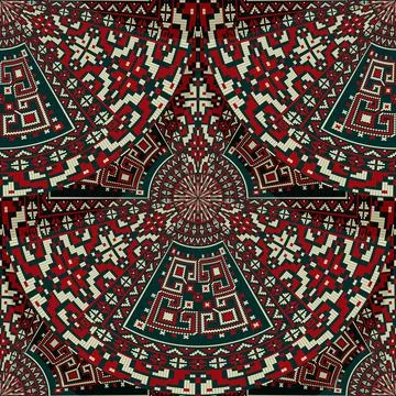 Romanian embroidery seamless pattern vector design Illustrazione stock