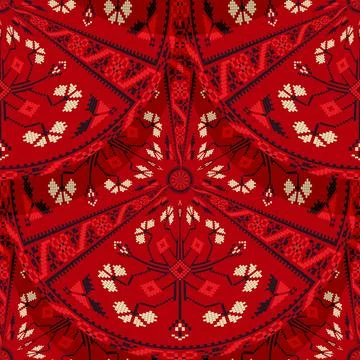 Romanian embroidery seamless pattern vector design 스톡 일러스트