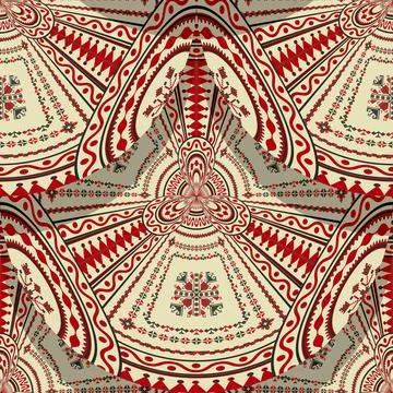 Romanian embroidery seamless pattern vector design 스톡 일러스트