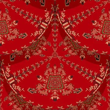 Romanian embroidery seamless pattern vector design 스톡 일러스트