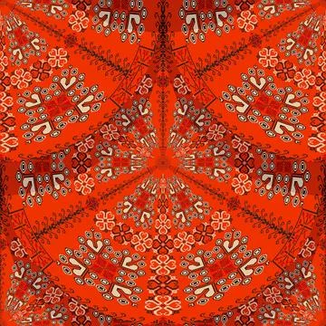 Romanian embroidery seamless pattern vector design Illustrazione stock