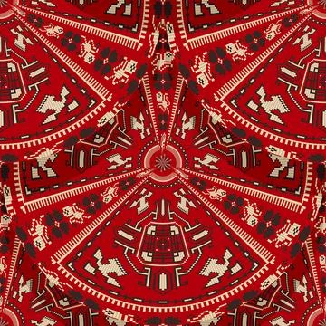 Romanian embroidery seamless pattern vector design 스톡 일러스트