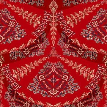Romanian embroidery seamless pattern vector design 스톡 일러스트