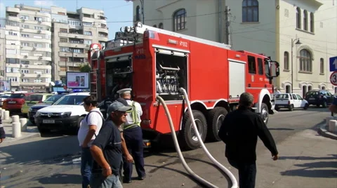Romanian Fire Fighters Stock Footage