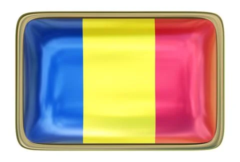 Romanian Flag Badge Stock Illustration