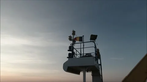 Romanian Flag On Boat Stock Footage 150732691