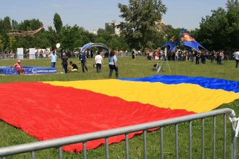 Romanian Flag On Grass Stock Photos
