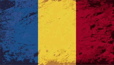 Romanian flag. Grunge background. Vector illustration Illustrazione stock