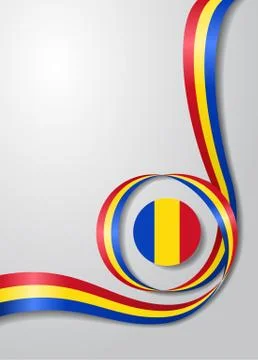 Romanian flag wavy background. Vector illustration. Stock Illustration