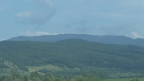 Romanian Forest View by Train Stock Footage 92732831