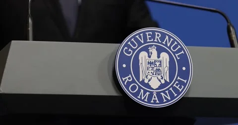 Romanian Government logo Stock Footage 318344756