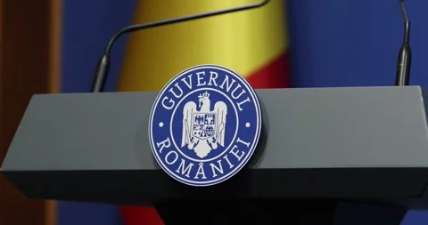 Romanian Government logo Stock Footage 318344757
