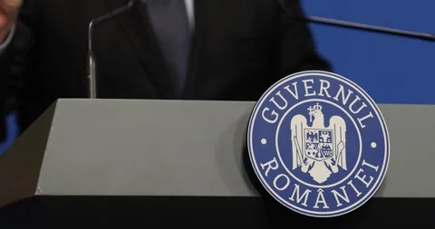 Romanian Government logo Stock Footage 318344761