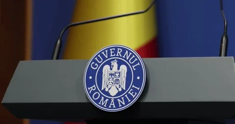 Romanian Government logo Stock Footage 318344762