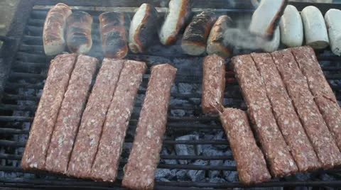 Romanian grilled specialties Stock Footage 12455588