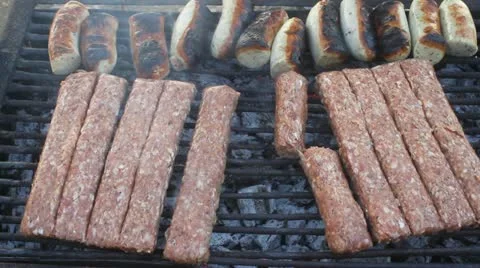 Romanian grilled specialties Stock Footage 12455625